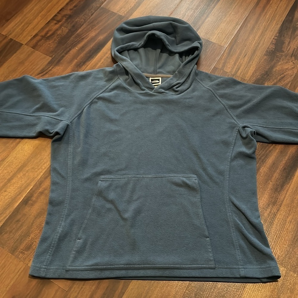 The North Face Women’s Fleece Hoodie Size Medium-Gray Blue Color- Preowned - Picture 2 of 11